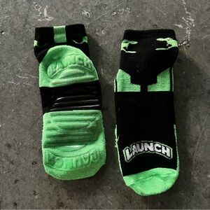 Launch trampoline jump Pilates grip ankle socks neon green black